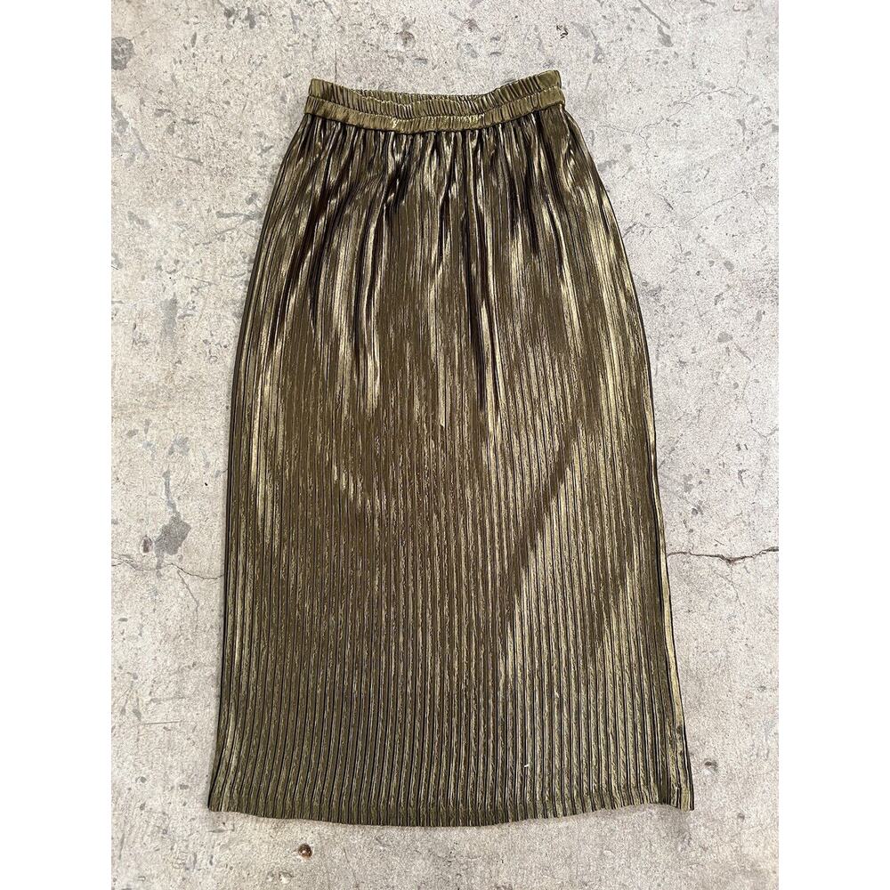 Moussy Metallic Pleated Midi‎ Skirt NWOT Free Size